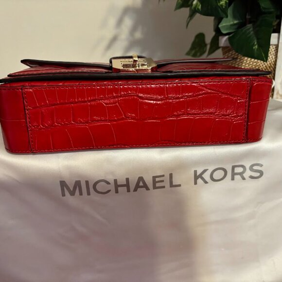 Rare Michael Kors Red Leather Handbag with matching wallet and a dust bag - Picture 4 of 16
